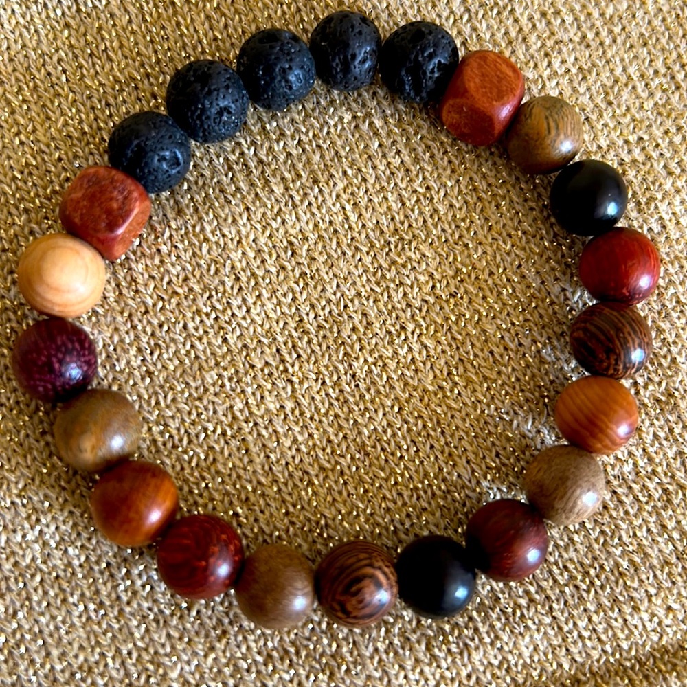 New Sandalwood and lava bead diffuser bracelet. Hand made